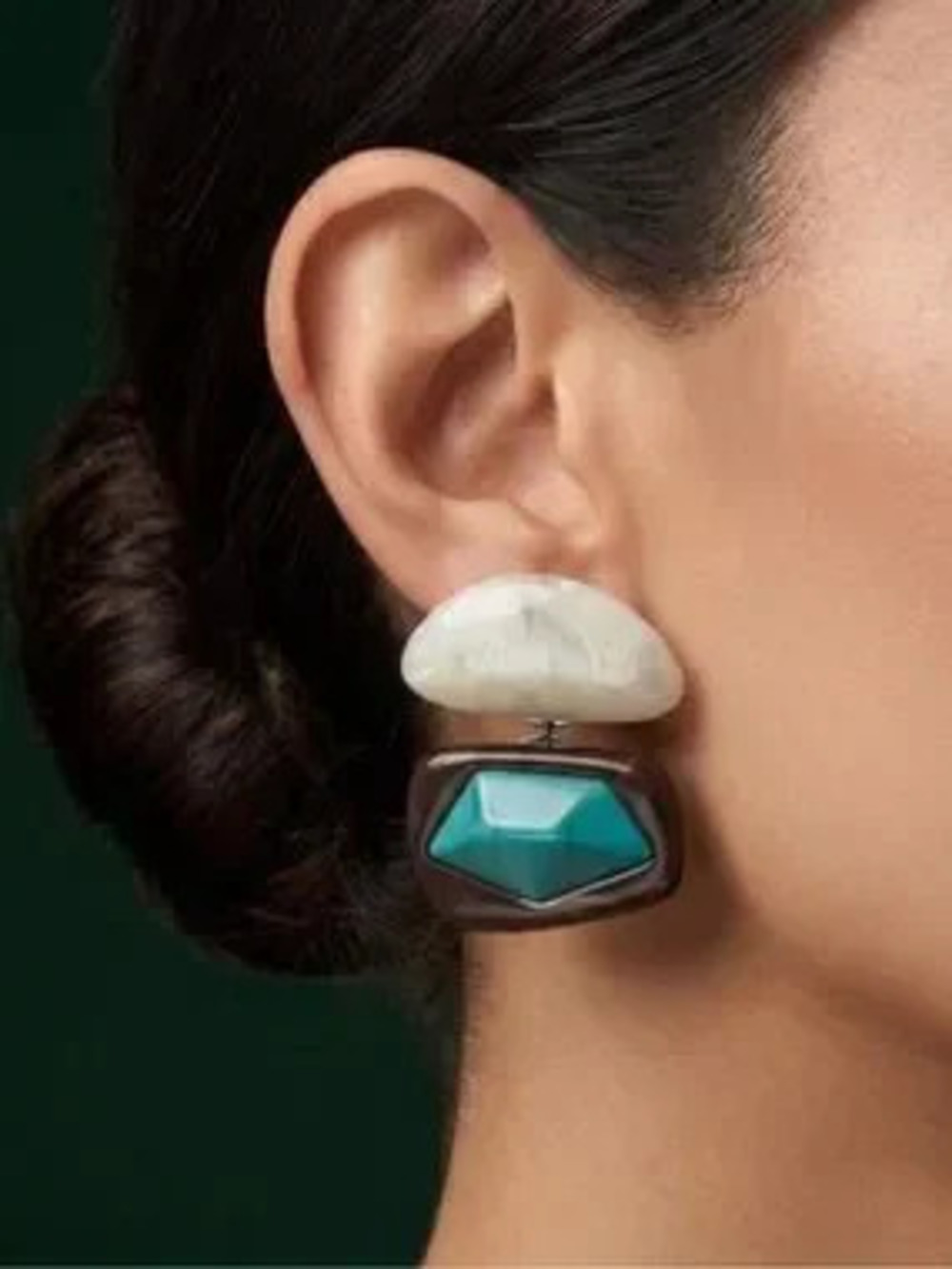 Elegant Brown and Cream Drop Earrings